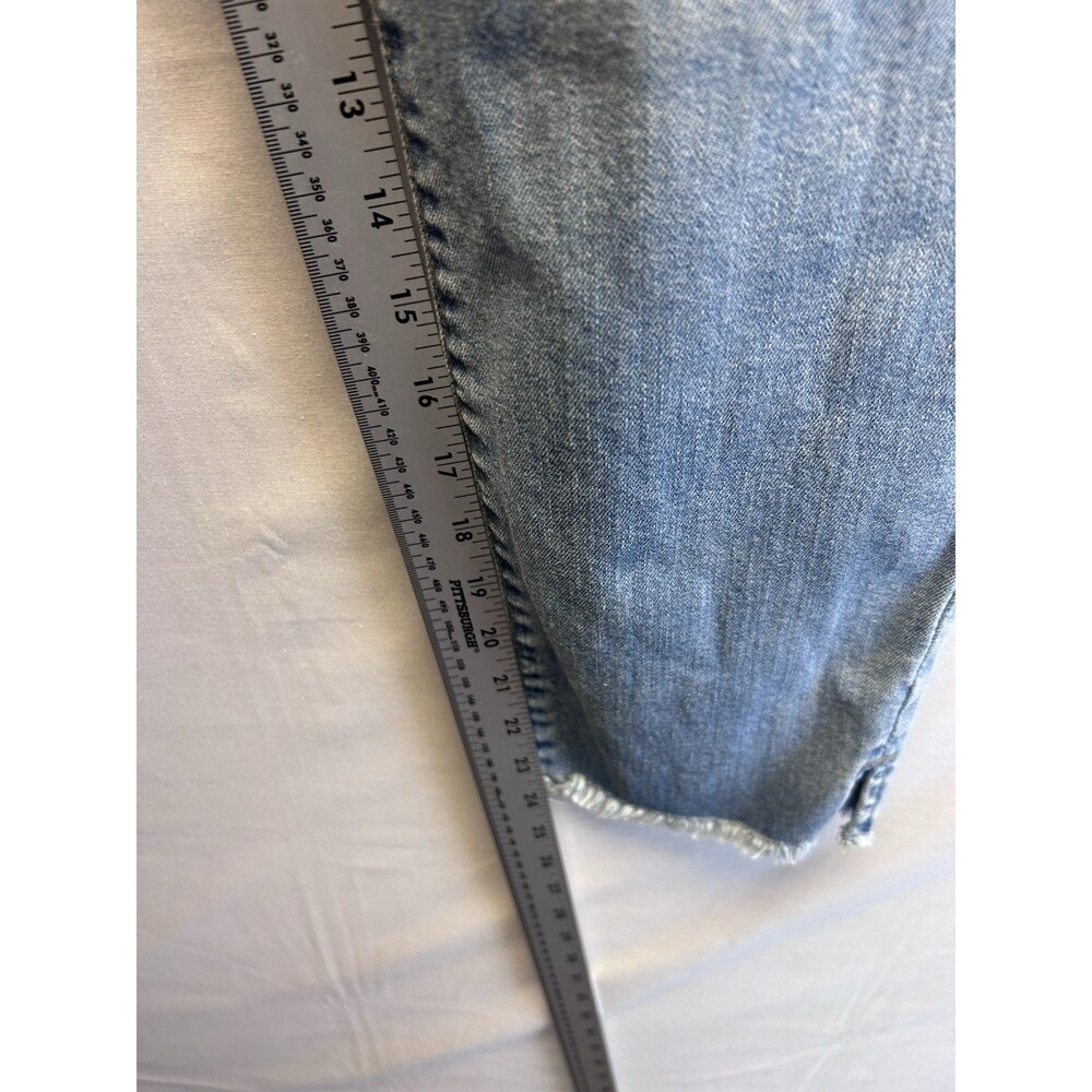 Kensie Jeans Effortless Skinny Crop Light Wash Raw Hem Women’s 10 - Picture 6 of 7